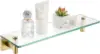 Kokosiri Wall Shelves Floating Shelf 16'' Stainless Steel Bathroom Hardware Tempered Glass Small Hanging Rack For Storage/Room 1