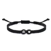 26 lettres initiales coeur Bracelets à la main réglable A-Z nom tressé Bracelets pour femmes hommes amitié bijoux