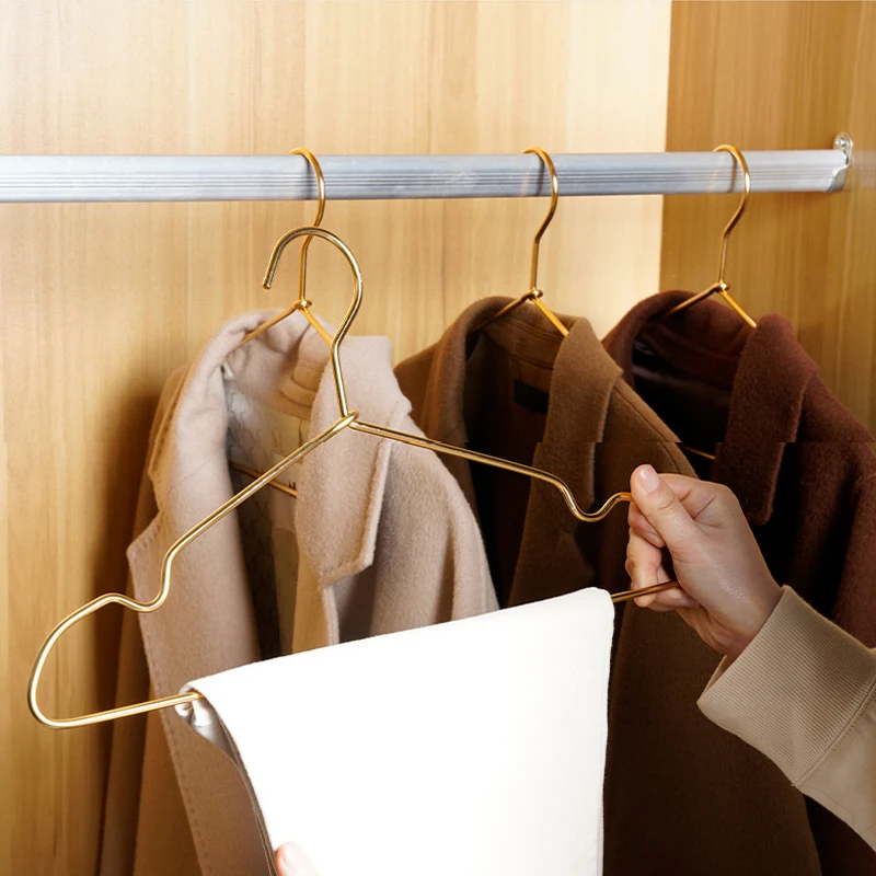 

10pcs Non-Slip Clothes Hanger Skirt Coat Drying Hanger Wardrobe Clothing Storage Sapce Metal Hanger Save Organizer