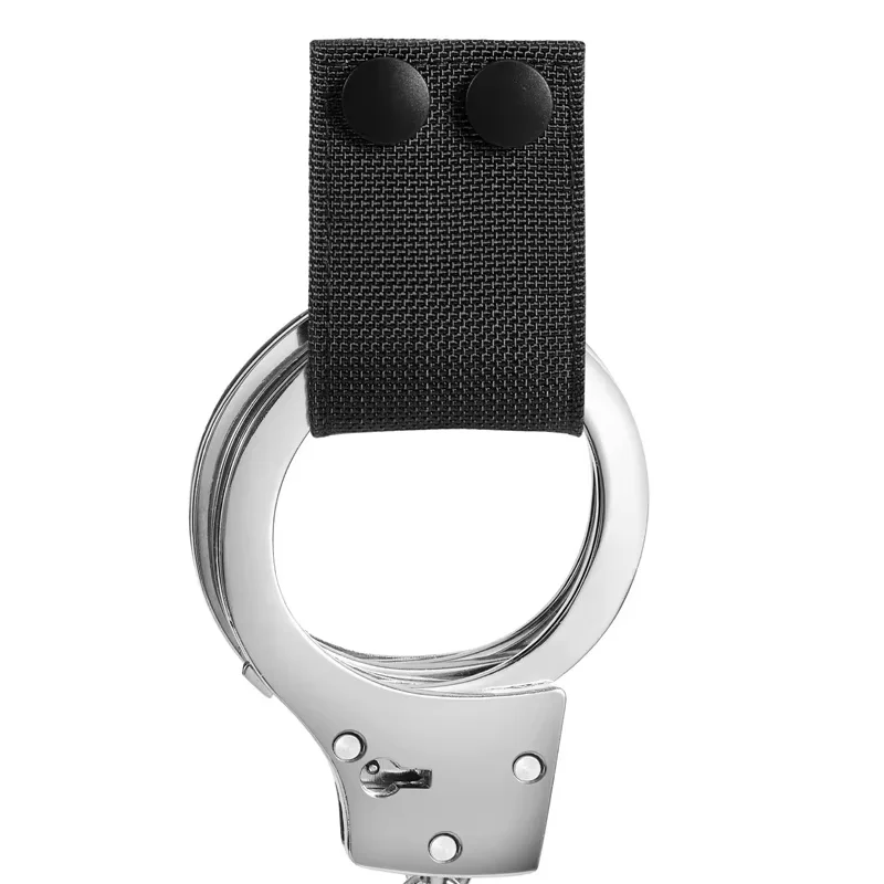 Heavy Duty Nylon Tactical Handcuff Holder with Double Snap Slide-On Design