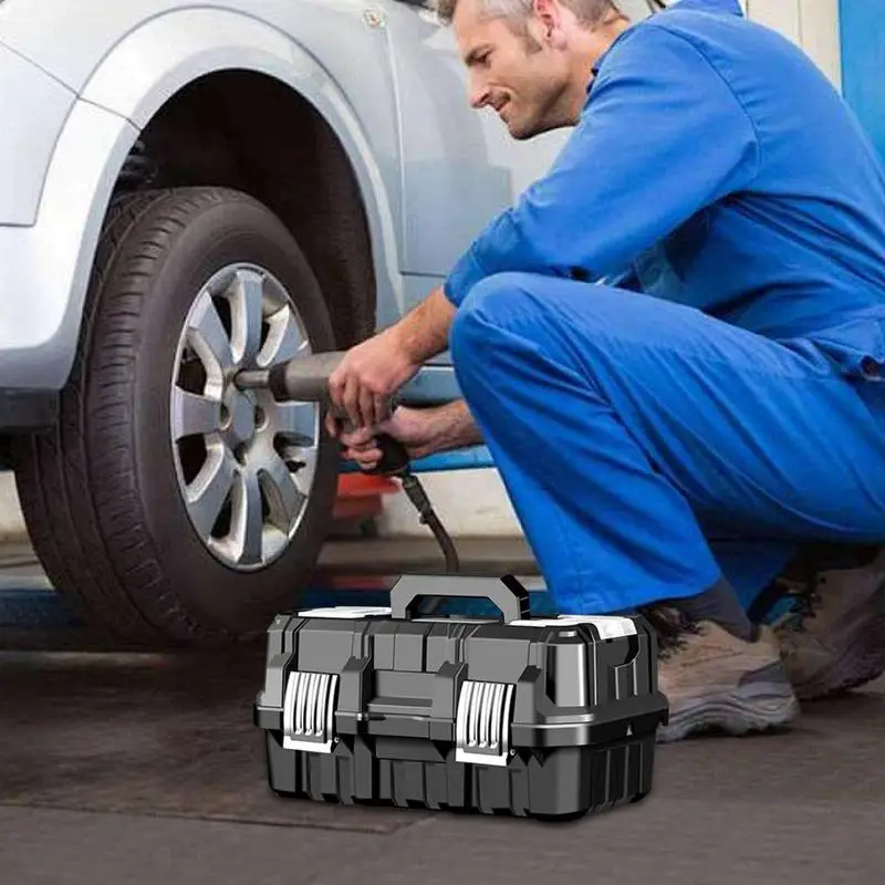 Hardware Tool Box Multifuntional Plastic Storage Tool Box Thick Electrician Repair Hardware Tool Organizer Suitcase for Home Use 3