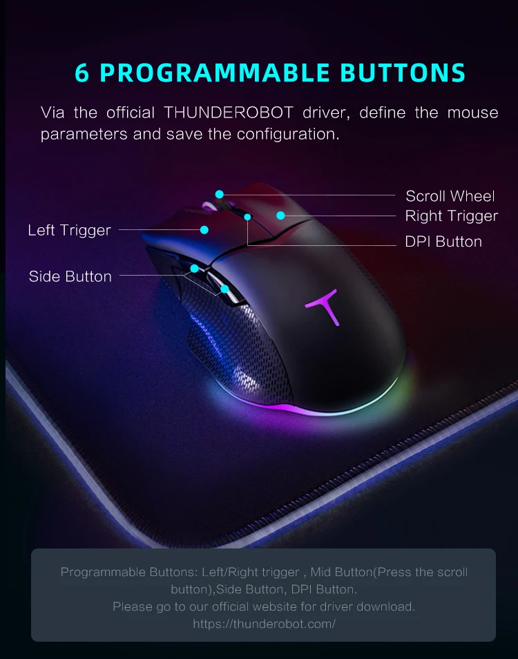 Thunderobot ML703 Pro Wireless Gaming Mouse 2.4G