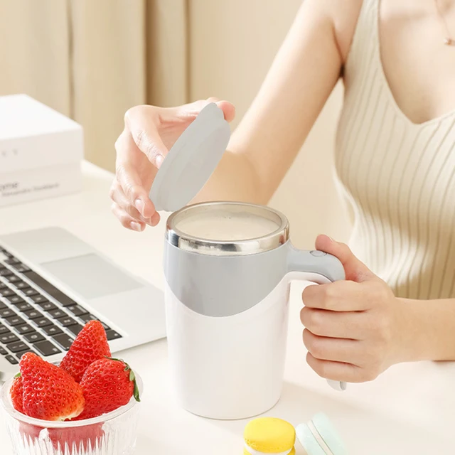 Taza Batidora Automática Termica De Acero Capsula Mag Blanca