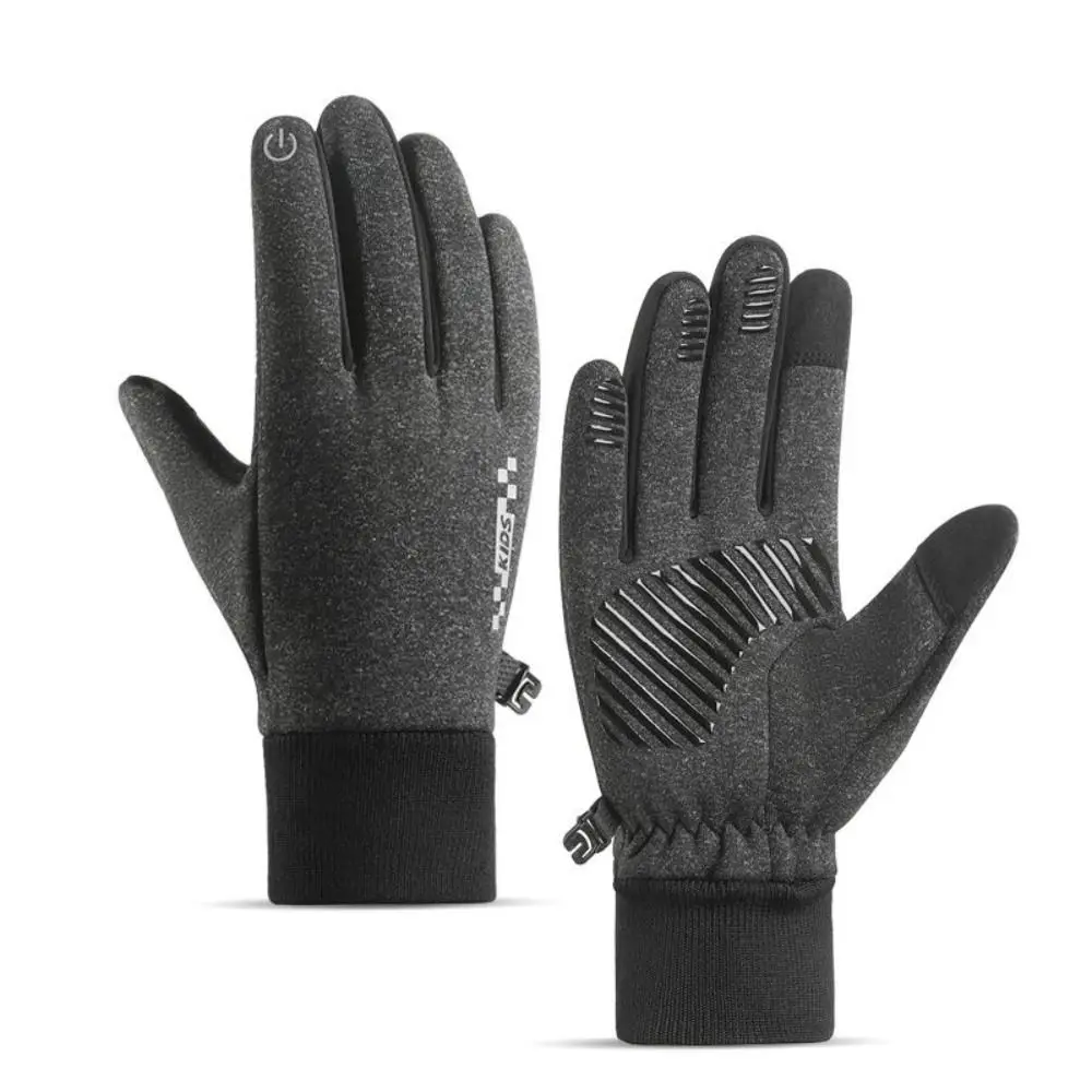 Non-slip Winter Children Bicycle Riding Gloves Full-finger Touch Screen Kids Warm Gloves Non-Slip Reflect