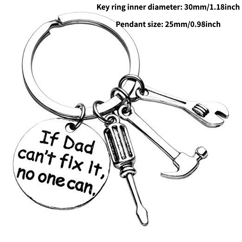 If Grandpa Can't Fix It, No One Can - Keychain for Grandpa Dad Mechanic Grandpa or Dad Daddy Keyring Gift for Dad