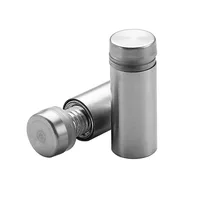 สกรูยึดป้ายโฆษณา 50/40/30/10 ชิ้น ขนาด 12/16/19 มม. สกรูสแตนเลสสำหรับติดผนัง กระจก/อะคริลิค พร้อมอุปกรณ์ยึด 2