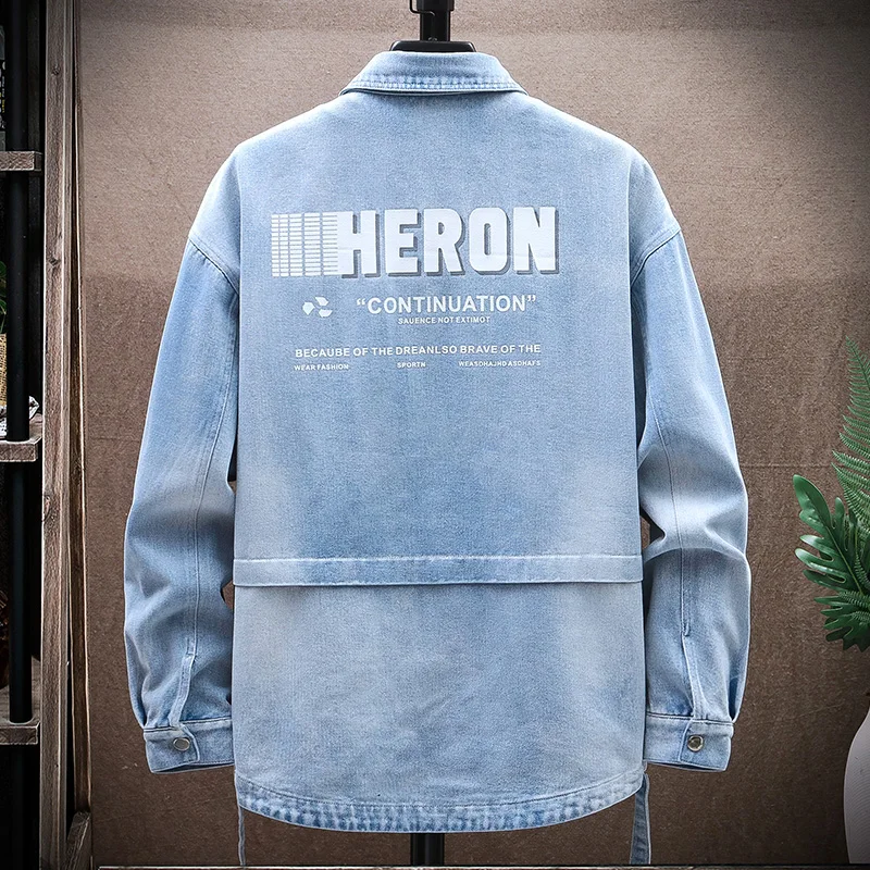 Classic 2024 Spring Autumn Casual Men's Washed Cotton Denim Jackets Hip Hop Streetwear Loose Jeans Coat Youth Cowboy Top Clothes