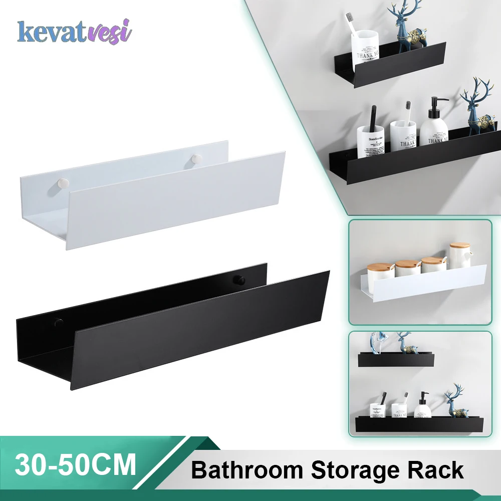 Bathroom Storage Rack Kitchen Wall Mounted Shelf Shower Storage Rack Corner Bathroom Organizer Toilet Shampoo Holder 30-50cm 1