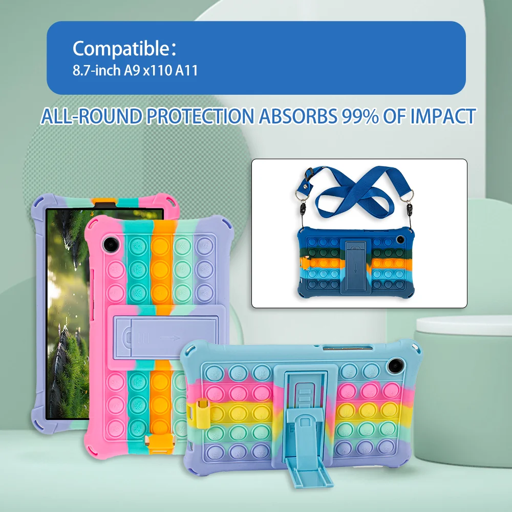 Soft Bubble Stand Case - Silicone Kids Tablet Cover