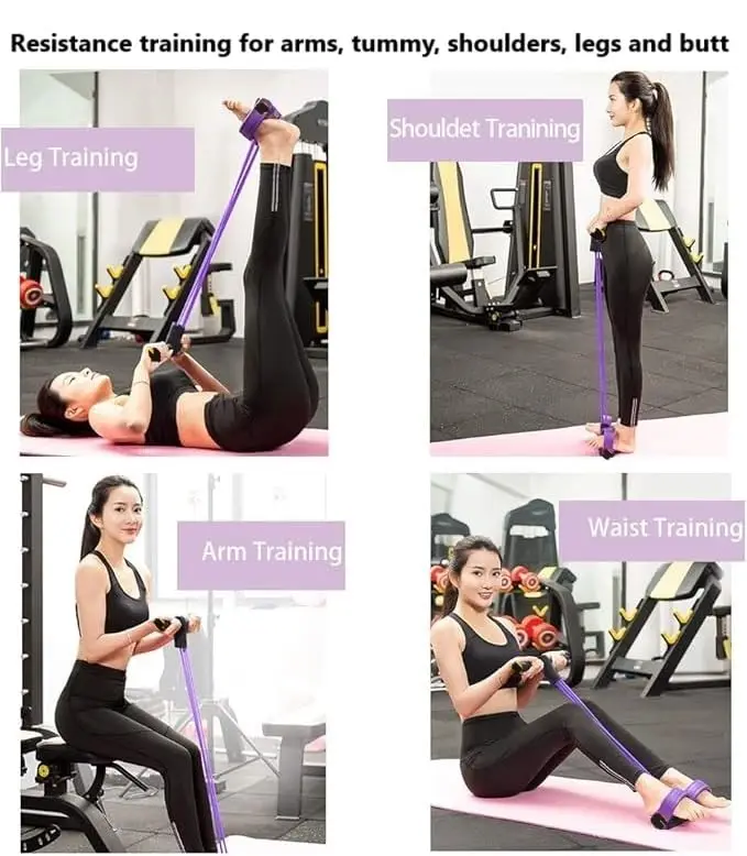 6-Röhren-elastische Yoga-Widerstandsbänder, Ganzkörpertraining, Bauch-Taille, Arm, Bein-Schlankheits-Stretch, langlebige Fitnessgeräte – Detail 11
