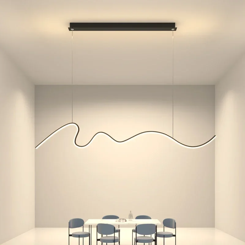 

Dining room lamp chandelier light luxury lamps modern minimalist dining room dining table bar Nordic minimalist strip 2023 new