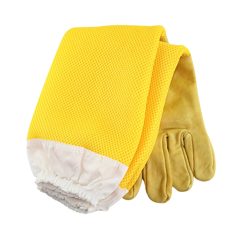 1 Pair Beekeeping Gloves Sting Sheepskin Long Gloves For Beekeepers Beekeeping Tools Protective Sleeves Mesh Breathable Anti Bee beekeeping tools beekeeping accessories beekeeper gloves