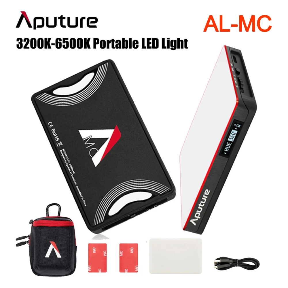 

Aputure AL-MC портативная фотовспышка 3200K-6500K mini RGB с режимами освещения HSI/CCT/FX освещение для видеосъемки