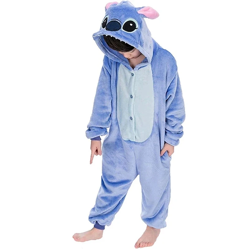 Lilo Stitch Cosplay Costumes Jumpsuit for Adults and Kids Stitch Hooded Pajamas Onesie Costume Halloween Clothes Women