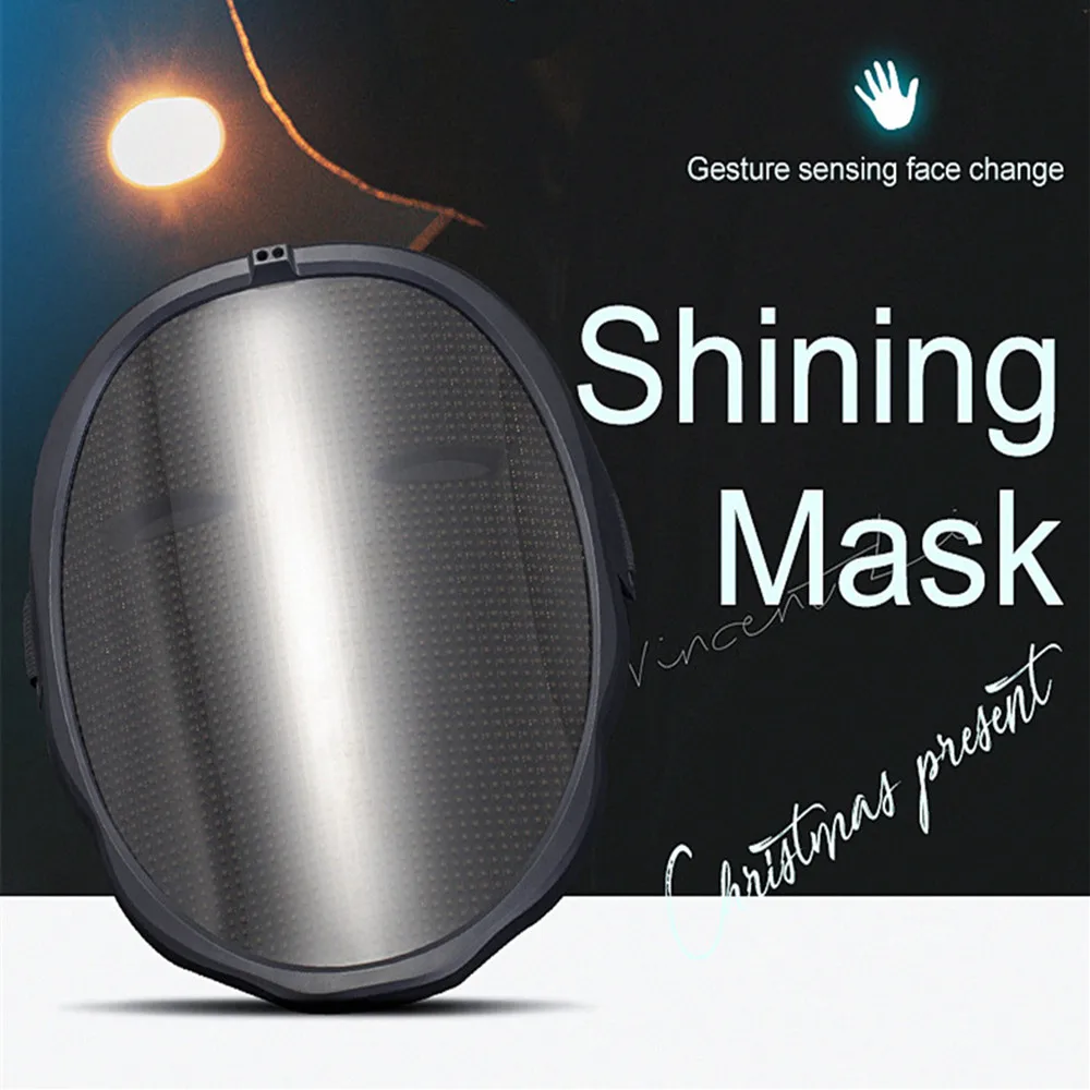 Bluetooth Rgb Led Holiday Party Luminous Clown Robot Fox Horror Carnival Halloween Led Mask App Photo Upload Costume Props Gift halloween mask party masks horror mask