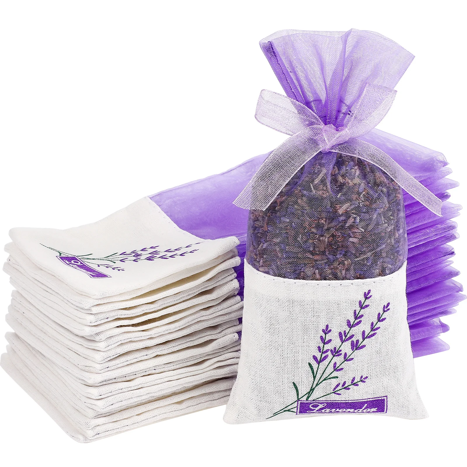 Empty Sachets Bag Flower Printing Fragrance Lavender Sachet Bag Purse Lavender Fragrance Storage Souvenir Packaging 10Pcs