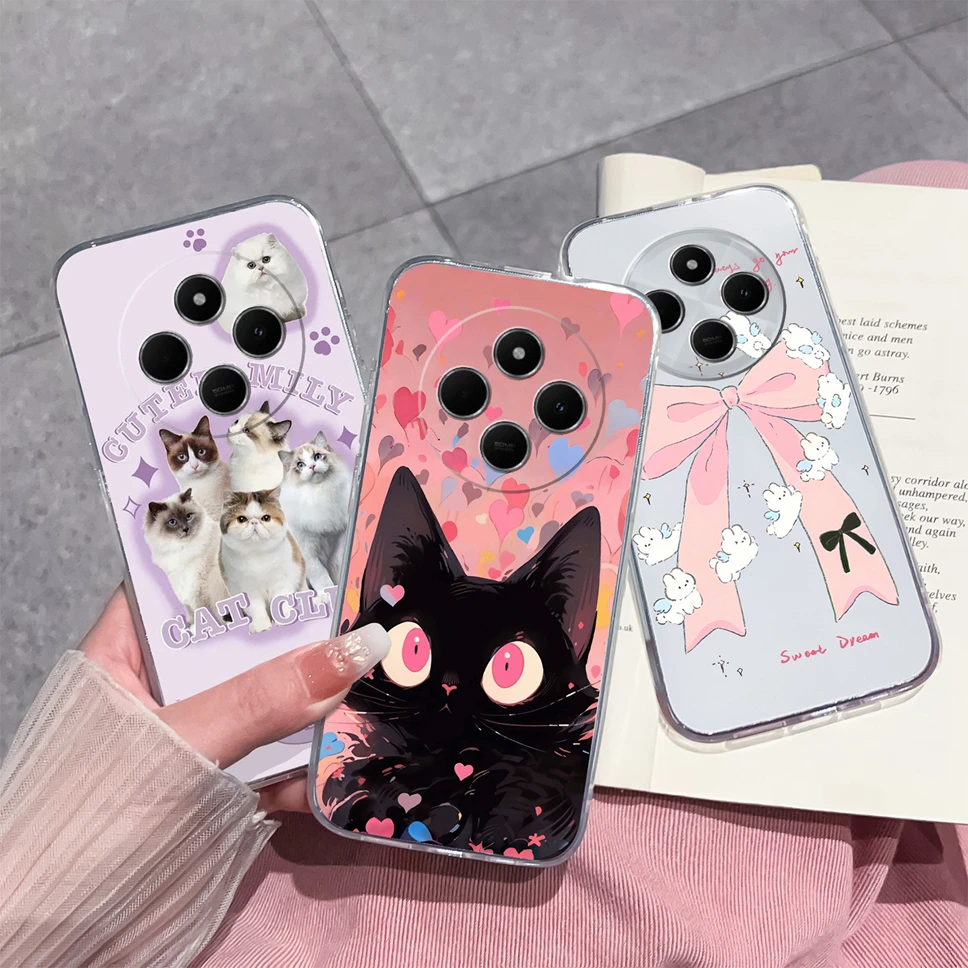 Cute Healing Pattern Clear Soft TPU Silicone Shockproof Phone Case
