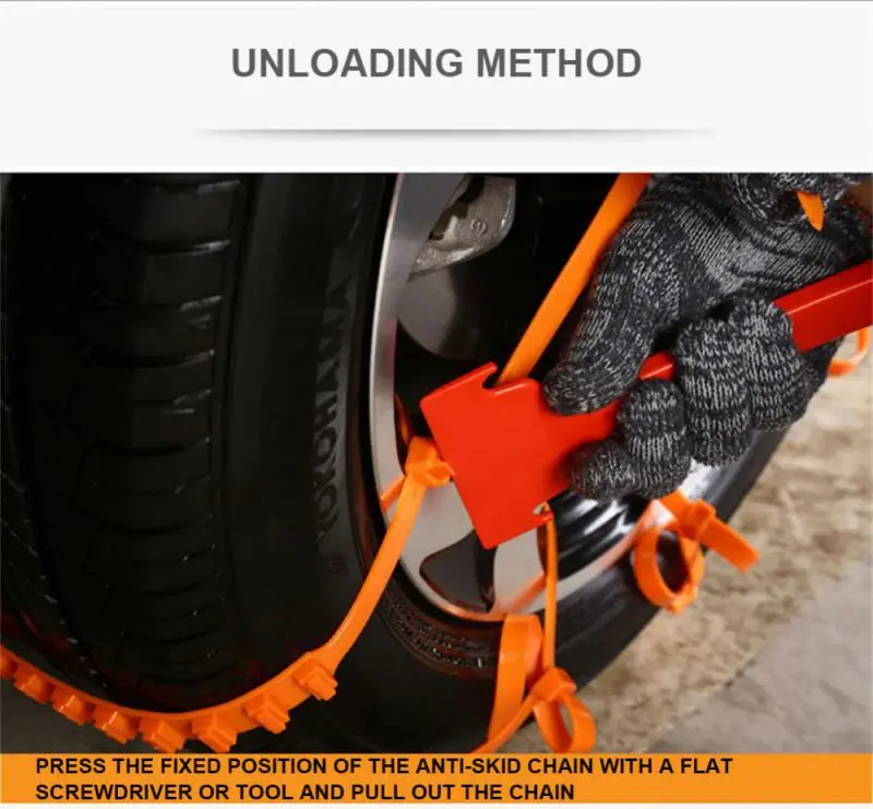 Winter Car Snow Chain Antiskid Car Motorcycle Outdoor Snow Tire Emergency Anti-Skid Tyre Chains Auto Accessories