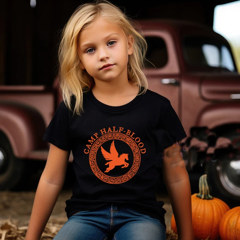 Percy Jackson Camp Half Blood Kids T Shirt Cotton Summer Fashion Youth Orange Colour T-shirt Teenage Trendy Clothes Dropshipping 2
