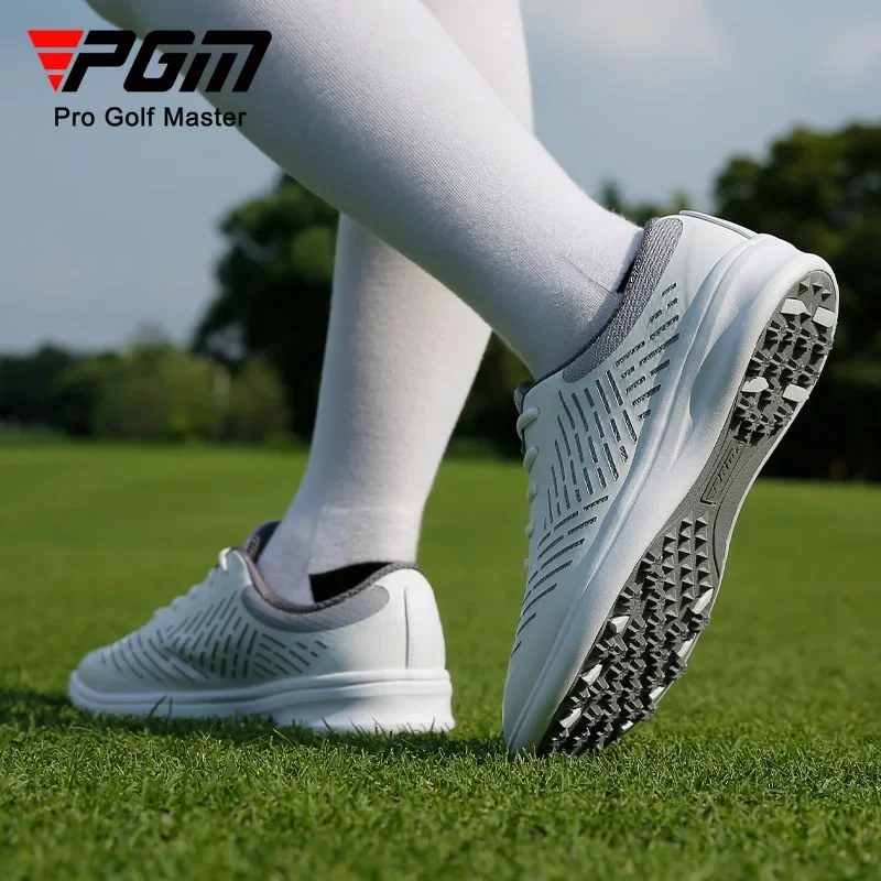 PGM Woman Golf Shoes Breathable Anti-slip Knob Laces Sneakers Gradient Color Microfiber Skin Sports Shoes Golf Supplies XZ290