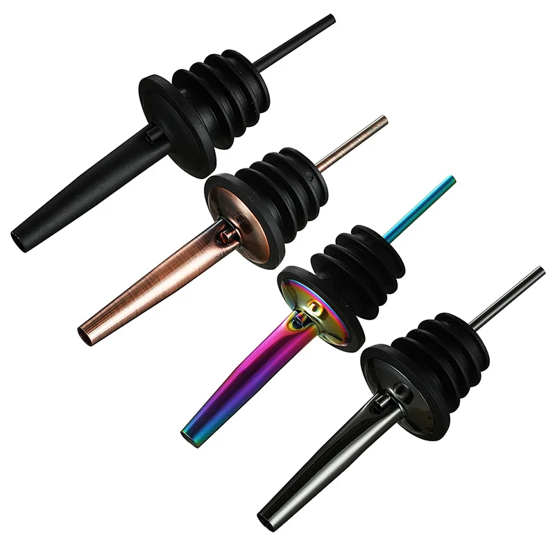 Stainless Steel Pourers Speed pourer Liquor Bottle Pourers and Vinegar Tapered Stopper Spout 4PCS
