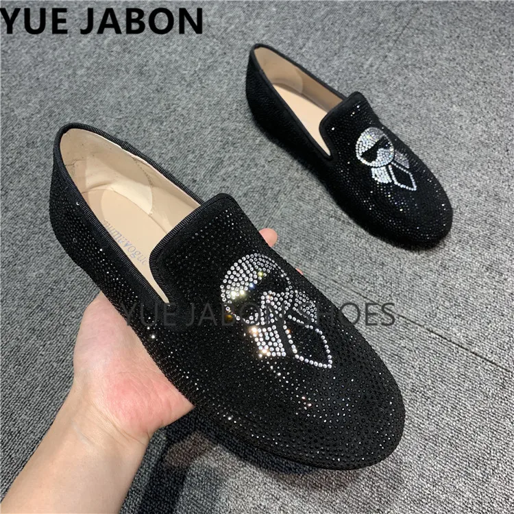 Men Shoes Silver Black Cartoon Loafers Slip on Footwear Lovers Driving Moccasin Soft Comfortable Casuals Women Sneakers Flats