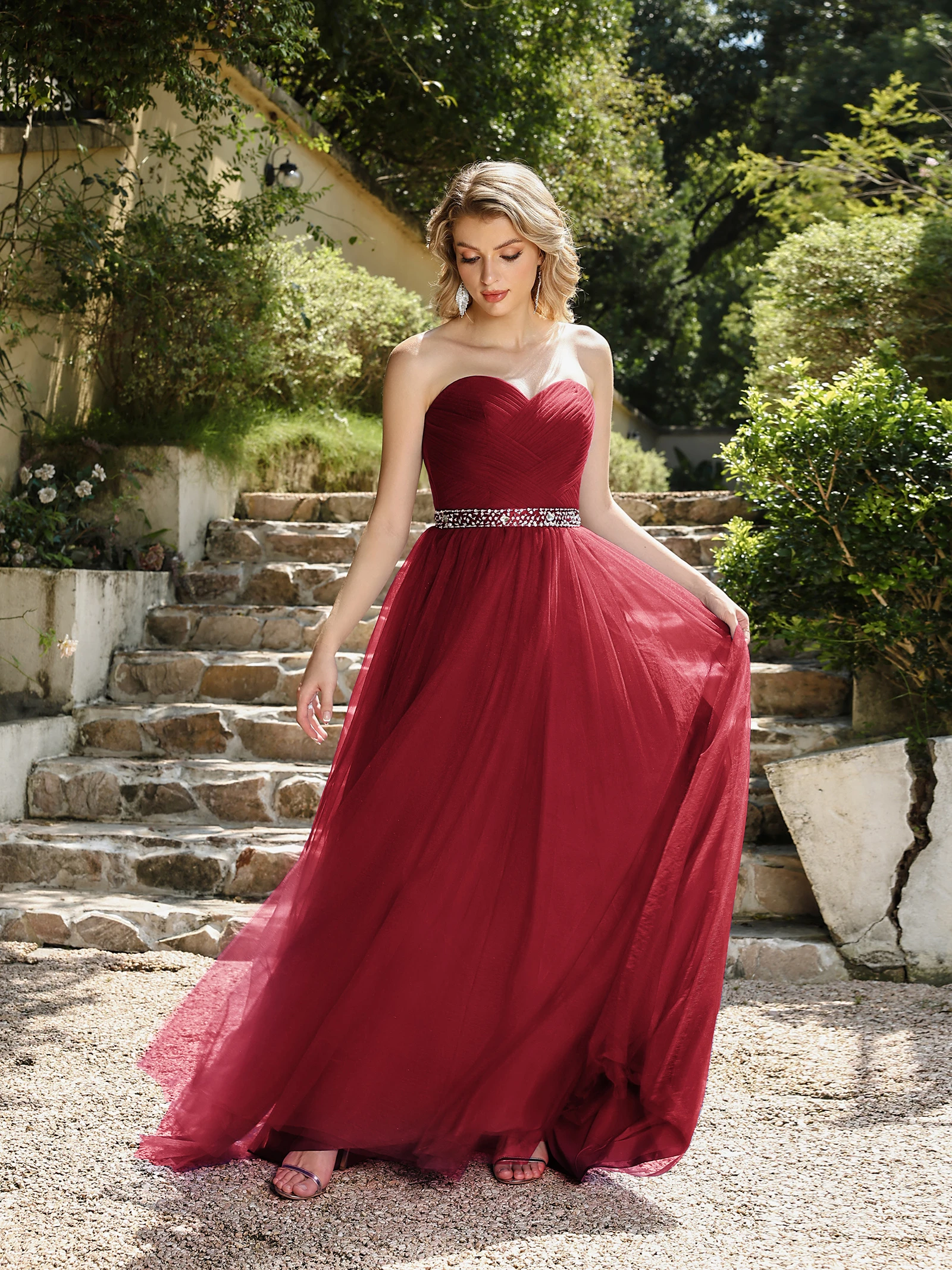 BABYONLINE فستان سهرة علوي مثير بدون حمالات ورقبة...