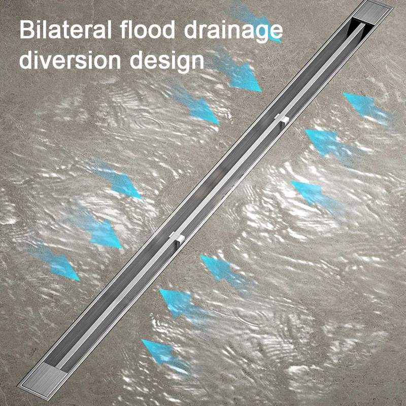 

Stainless Steel Floor Drain Anti-Odor Shower Drain Brushed Narrow Linear Anti-Odor Bathroom Drainage Shower Drain Hair Catcher