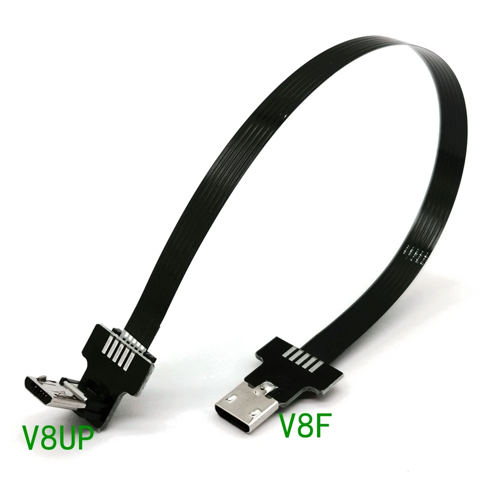 Android extension cable, mobile data cable, charging 90 degree elbow micro USB interface extension cable
