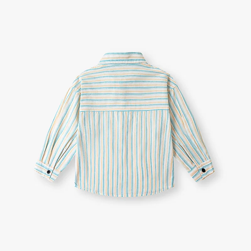 Children's New Spring and Autumn Long-sleeved Shirt Boys Striped Shirts Kids Clothes