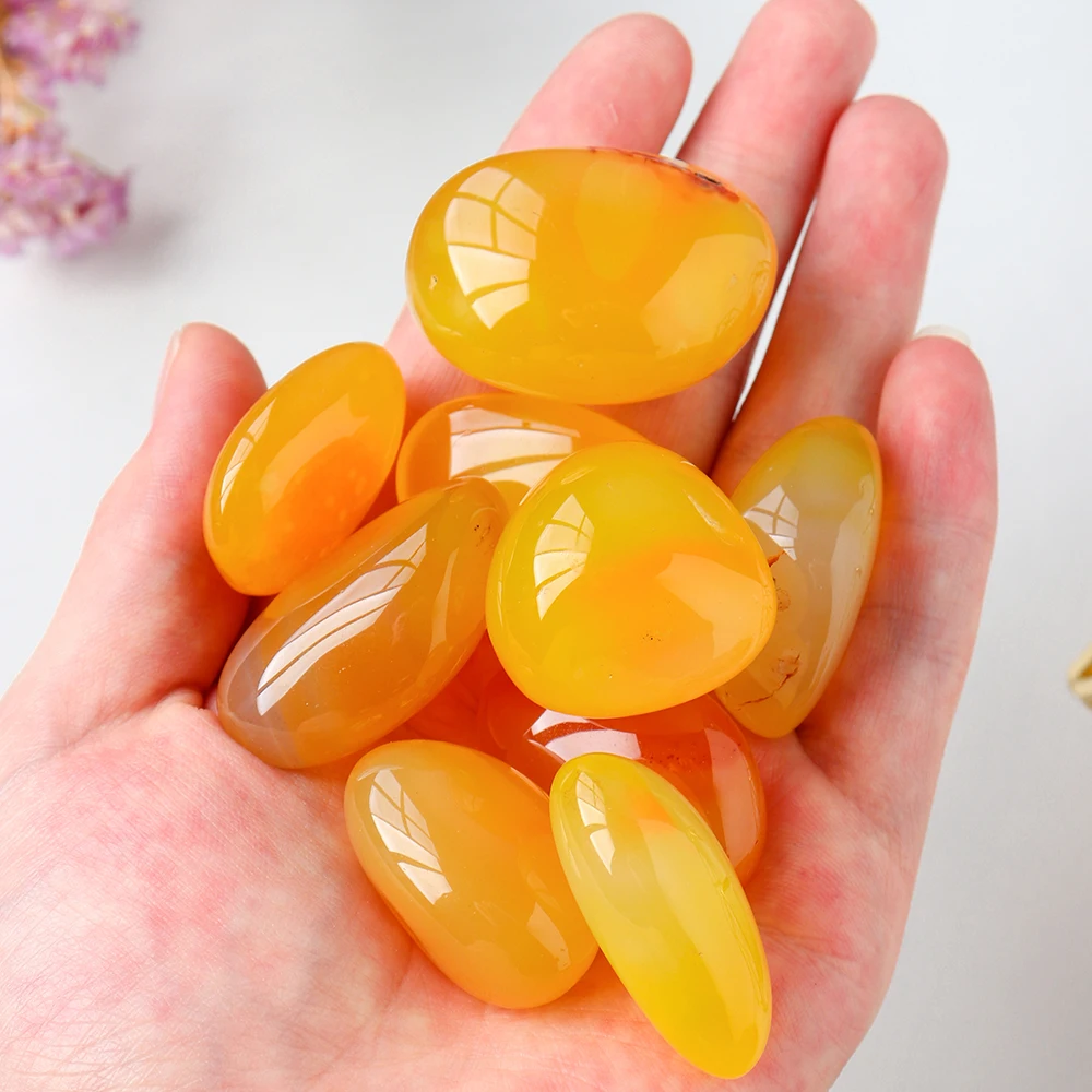 Carnelian Polished Rolling Stone Agate Tumble Gemstone 50G/Bag For Garden Aquarium Decoration
