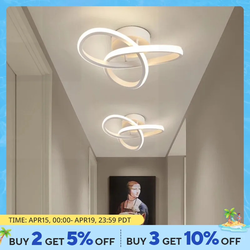 Household LED Chandelier Three Colors Lamp Modern Style Ceiling Lamp Bedroom Light Surface Installation AC 220V Dining Room Lamp