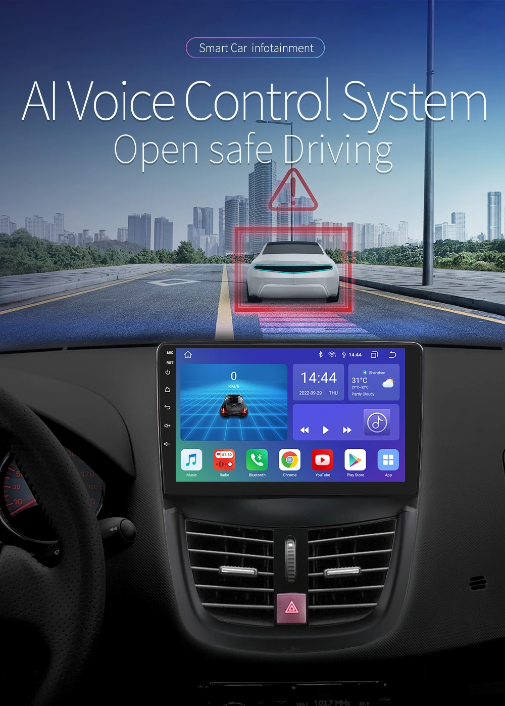 360 Kamera Android 13 Auto Radio Für PEUGEOT 207 207CC 2006-2015 Auto Multimedia GPS 4G Carplay intelligente Bildschirm autoradio SWC – Detail 2