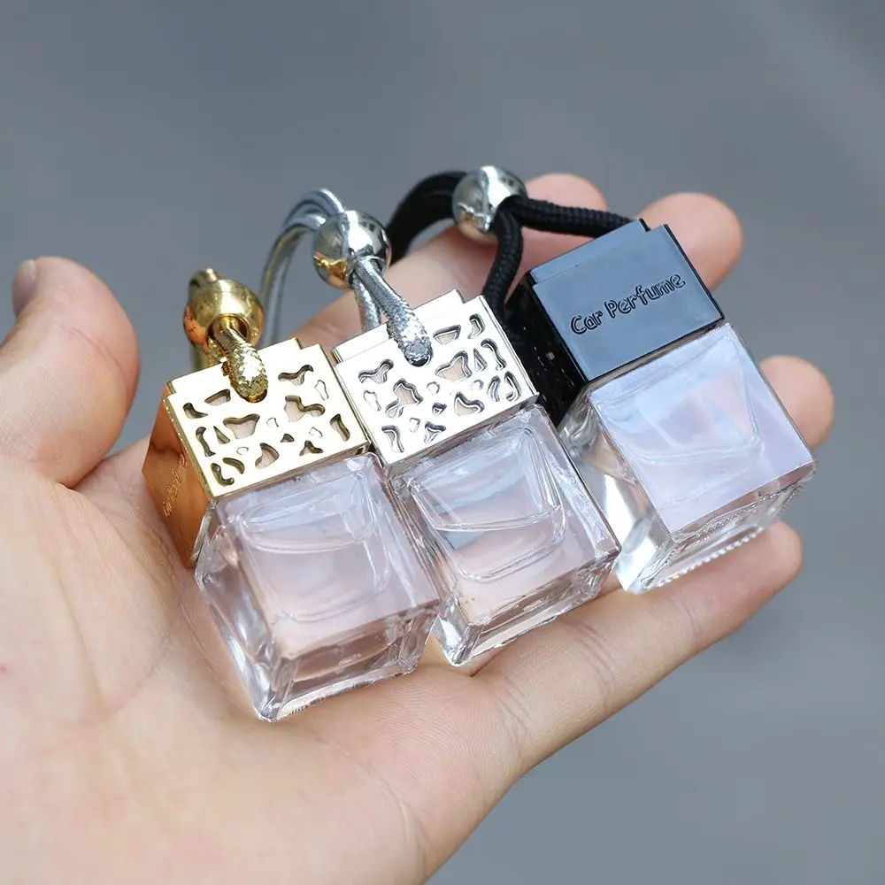 Glass Bottles Aromatherapy Diffuser Bottle Mini Perfume Bottles 1/3PCS Hanging Empty Car Perfume Bottle Essential Oils Diffuser Fragrance Glass Bottles Air Fresher Auto Ornament Home Decor