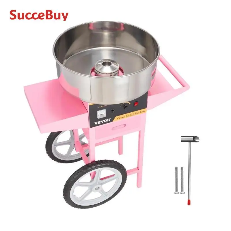 Electric Cotton Candy Machine 1000W Commercial Floss Maker Stainless Steel Bowl Sugar Scoop Drawer SucceBuy electric cotton candy maker