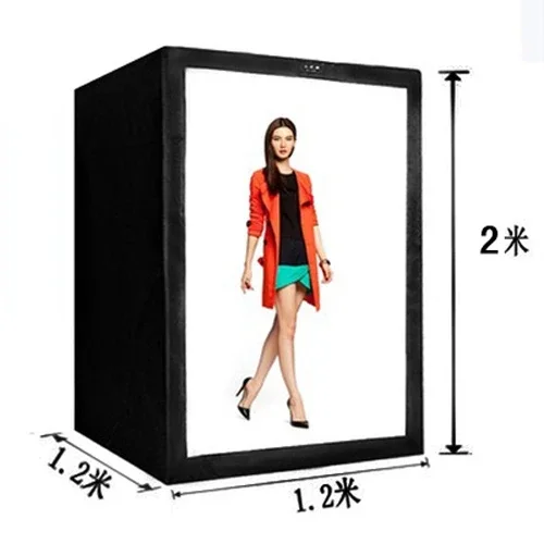 200CM professional LED clothing portrait studio kit soft light box photography light box photo shooting 2M LED