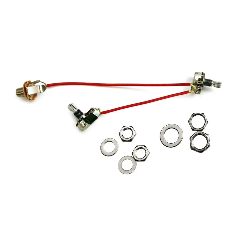 

A9LD Electric Guitar Wiring Harness Prewired Kits 3 Way Harness 1 Volume 1 Tone 500K Potentiometer 6.35 for Bass Guitars