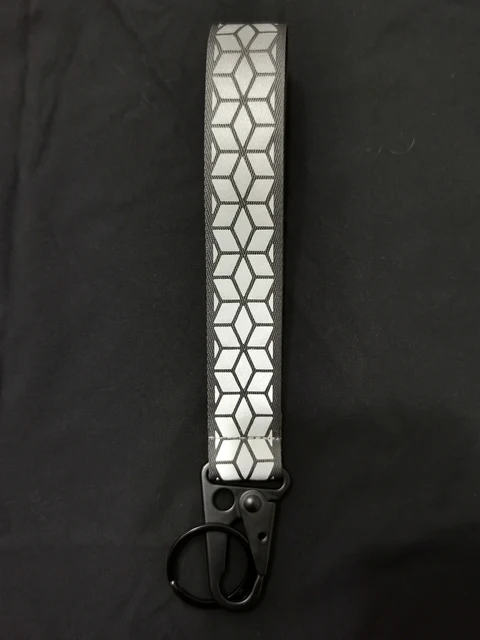 Car Reflective Keychains High Visibility Webbing Material For Bag Pendant Accessories 2.5cm Dark Grey