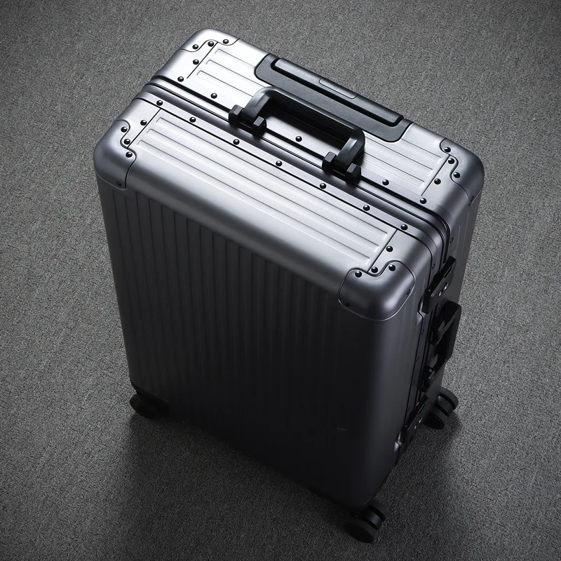 Aluminum Magnesium Alloy Trolley Case Wheeled Suitcase Business travel Suitcase  Men's and Women's Password Luggage New luggage