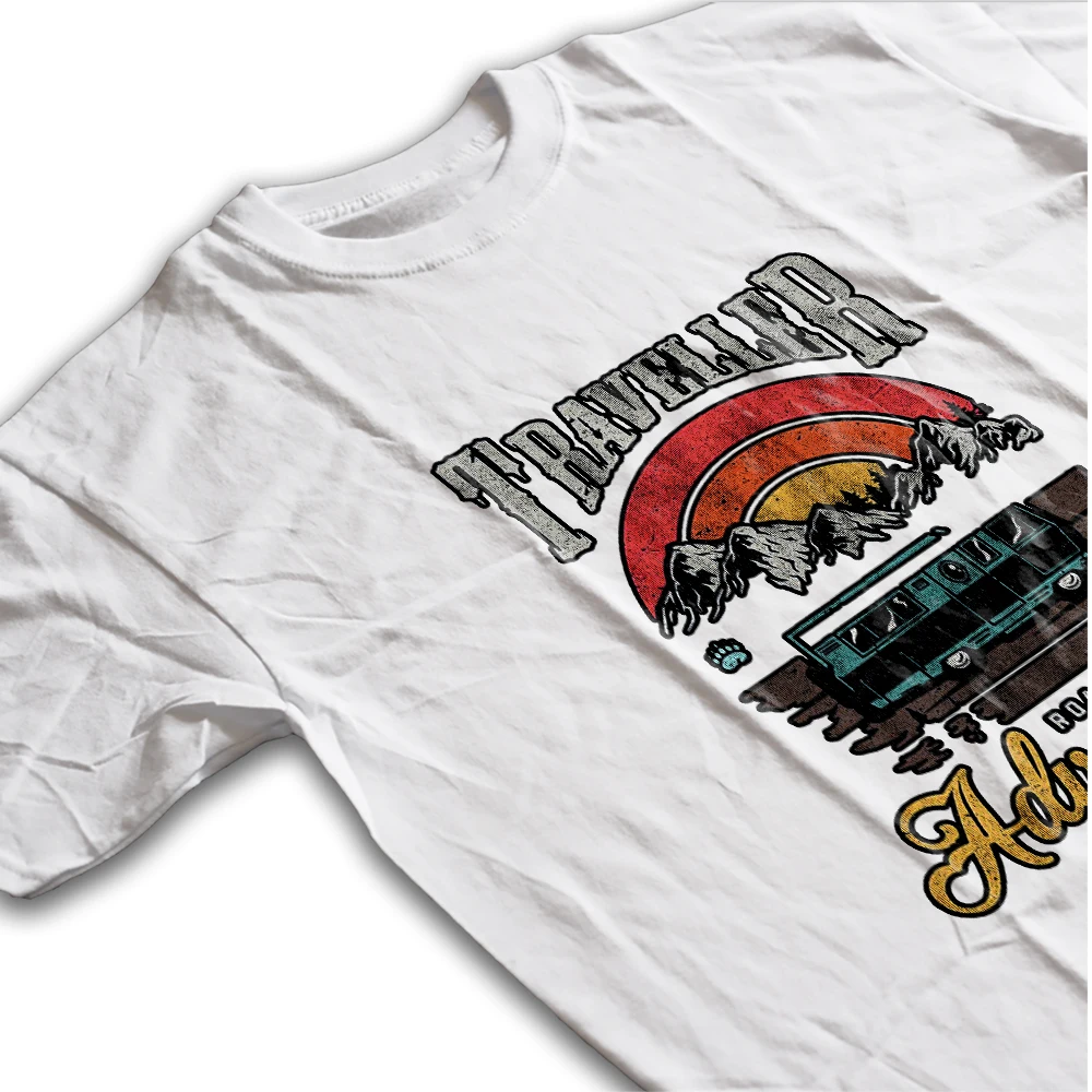Coolmind YA007 100% Baumwolle Übergrößen Cool Traveller Print Herren T-Shirt Exklusives Grafik-Design Lockeres Herren T-Shirt Baumwoll-T-Shirts für Männer – Detail 11