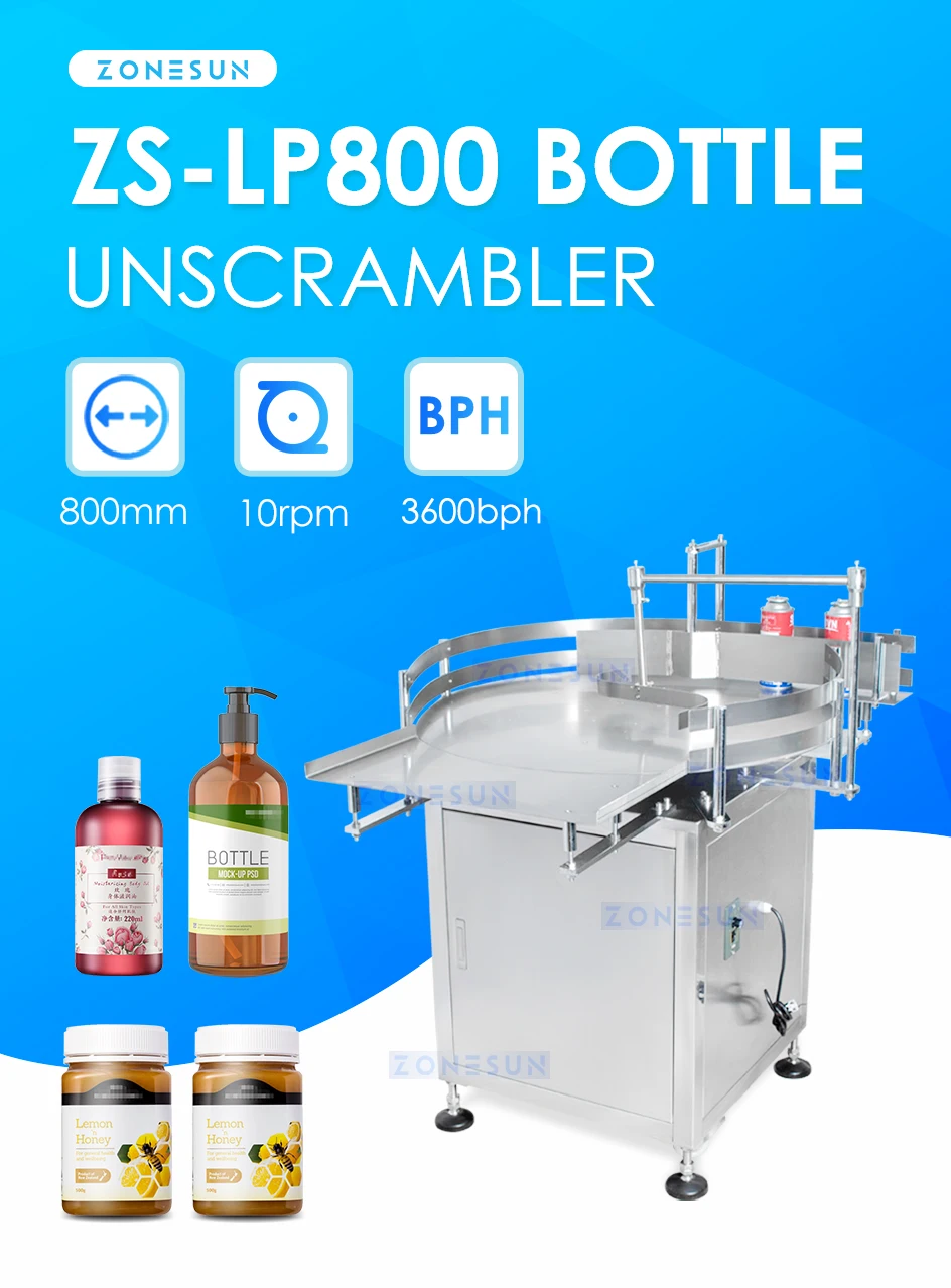 ZONESUN ZS-LP800 Automatic Bottle Unscrambler For Production Line