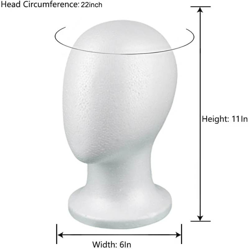 Male and Female Foam Manikin Heads for Wig Display: Styling, Hairstyle, Hats and Accessories - Suitable for Salons and Travel