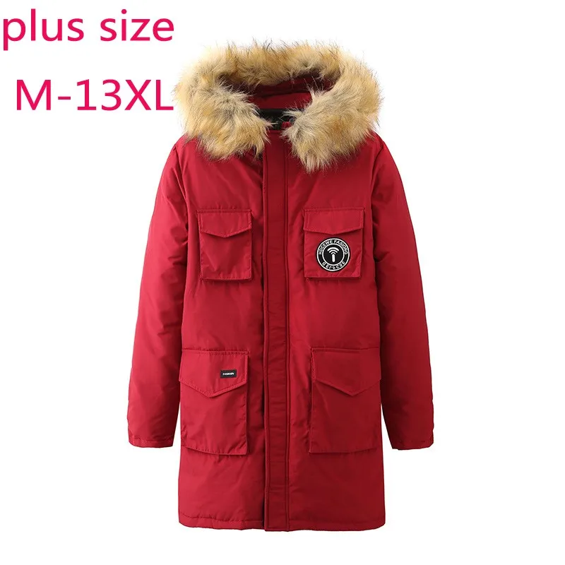 

New Arrival High Quality Super Large 13xl Down Jacket Men Oversized Fur Collar Hooded Winter Coat Plus Size M-10XL11XL12XL 13XL
