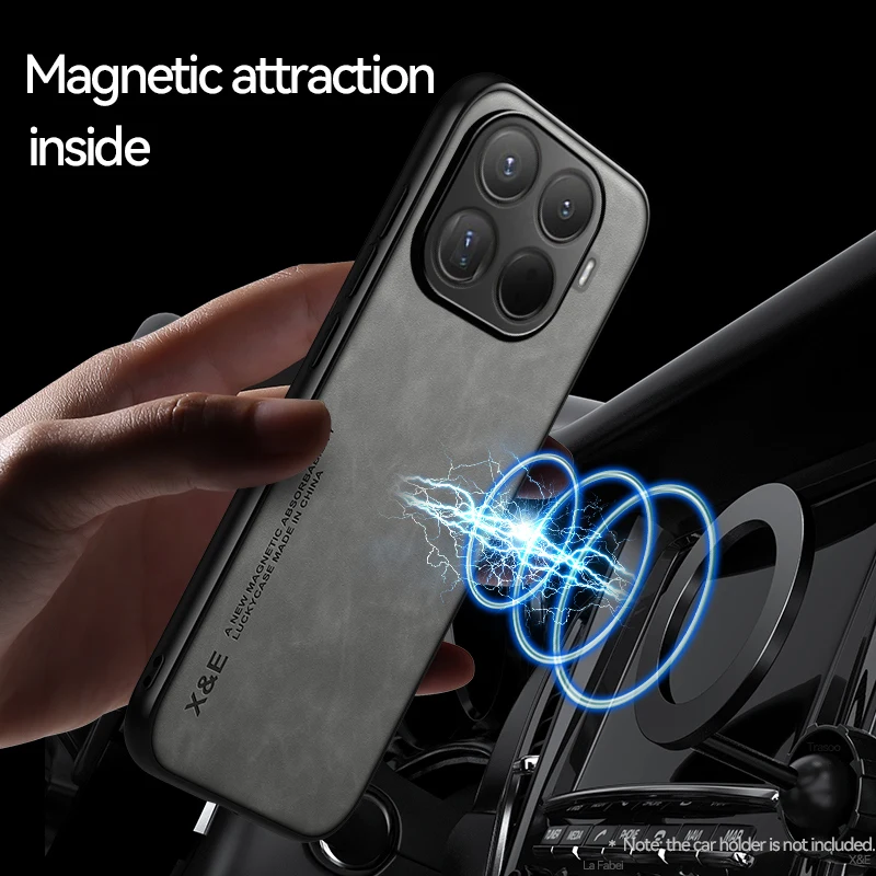 Shockproof Luxury Leather Texture Case with Magnetic Attraction