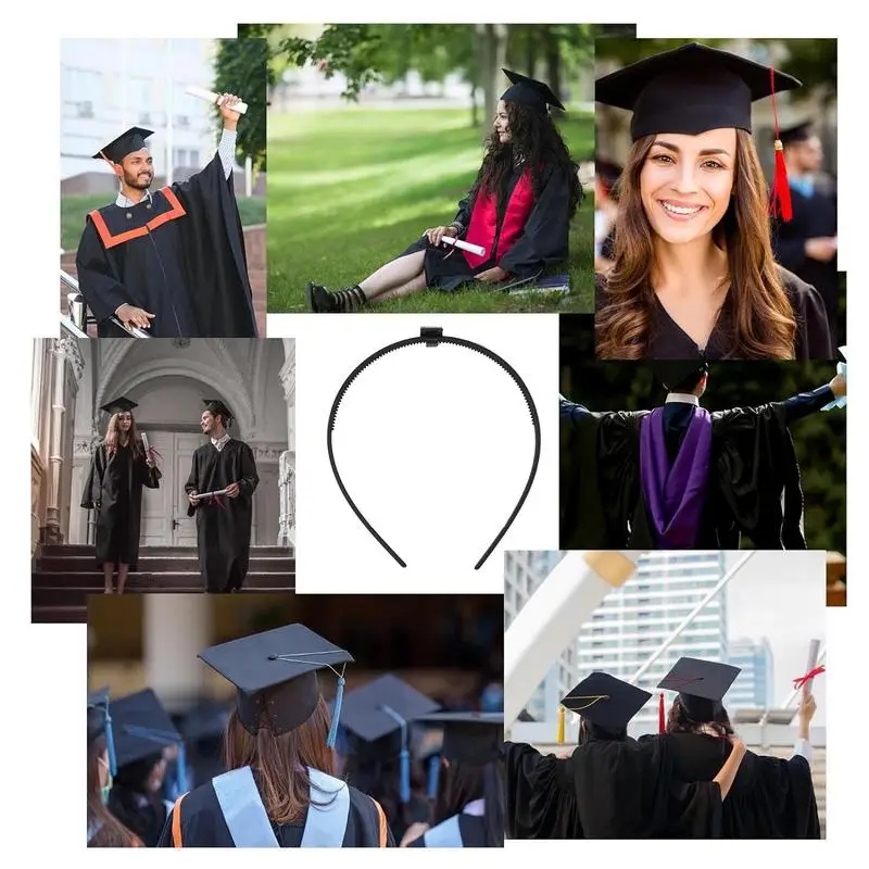 Grad Hat Headbands Portable Grad Hat Holder Black Hat Insert For Doctoral Hats Reusable Hat Holder For Men & Women