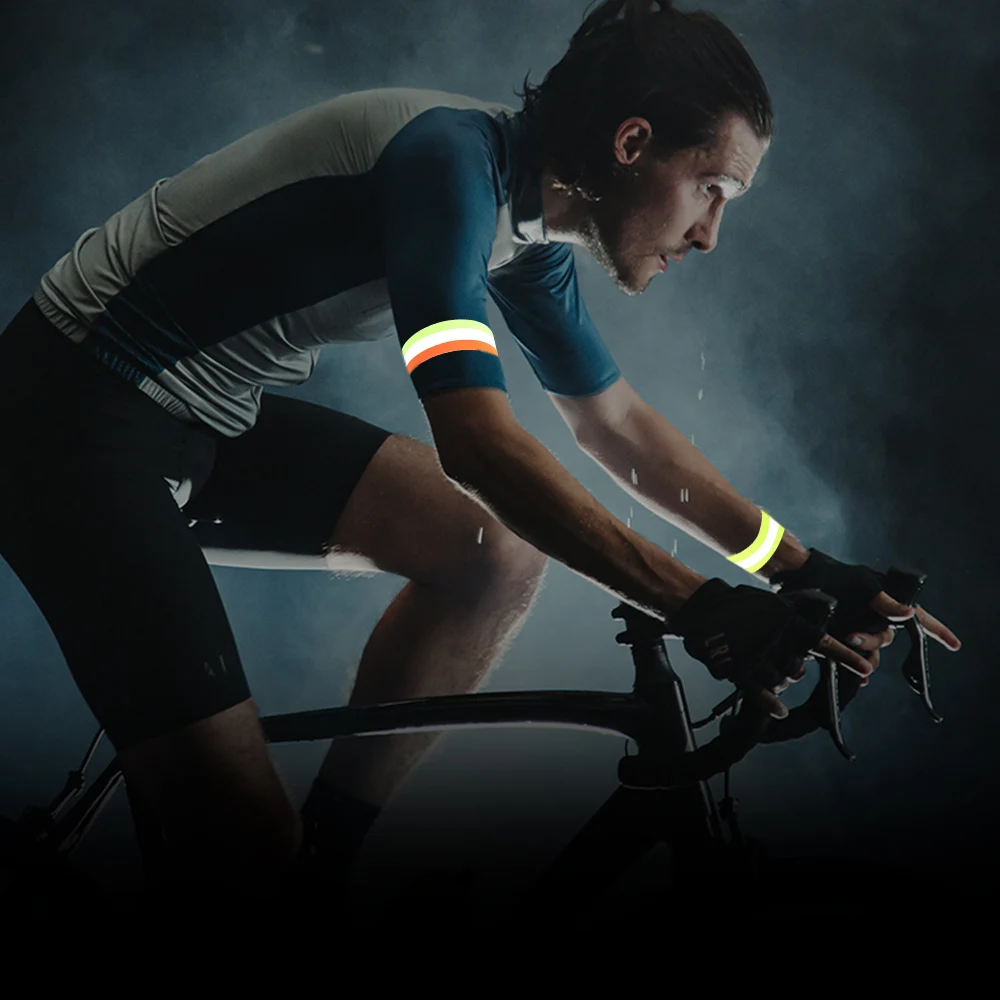 Cycling Reflective Strips Bicycle Bind Strap Safety Alert Pants Hand Leg Warning Armband Wristband Sport Tape reflective straps