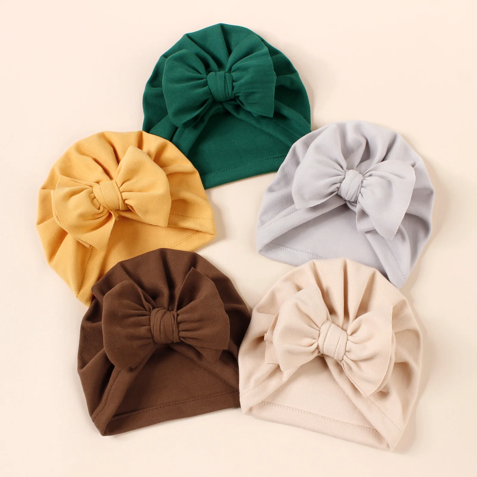 

30 PCS/Lot New Soft Fabric Knot Bow Baby Hat Infant Toddlers Ear Warmer Turban Beanies India Hat Baby Headwrap Hair Accessories