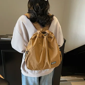 Zaini moda multifunzionali per donna Zaino da viaggio con secchiello con coulisse in nylon di grande capacità