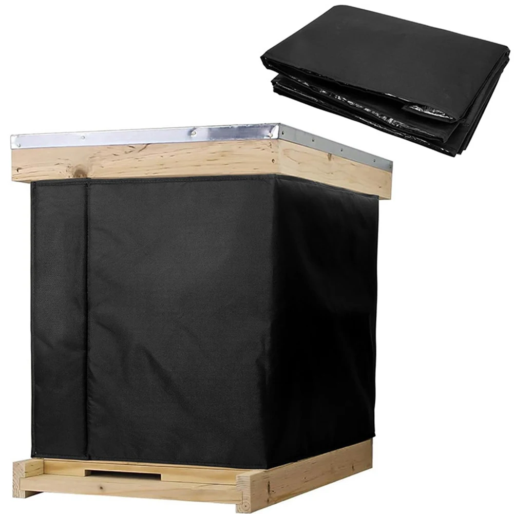 

2 Layer 600D Oxford Beehive Winter Protection Cover Windproof Warm Bee Hive Wrap For Most Bee Hive Black, 76.5" X 23.5"