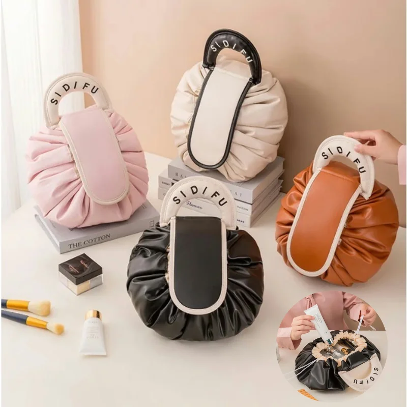 Girls Drawstring Cosmetic Bag Travel Makeup Storage Bag Organizer Portable Toiletry MakeUp Pouch Large Capacity Beauty Case 2